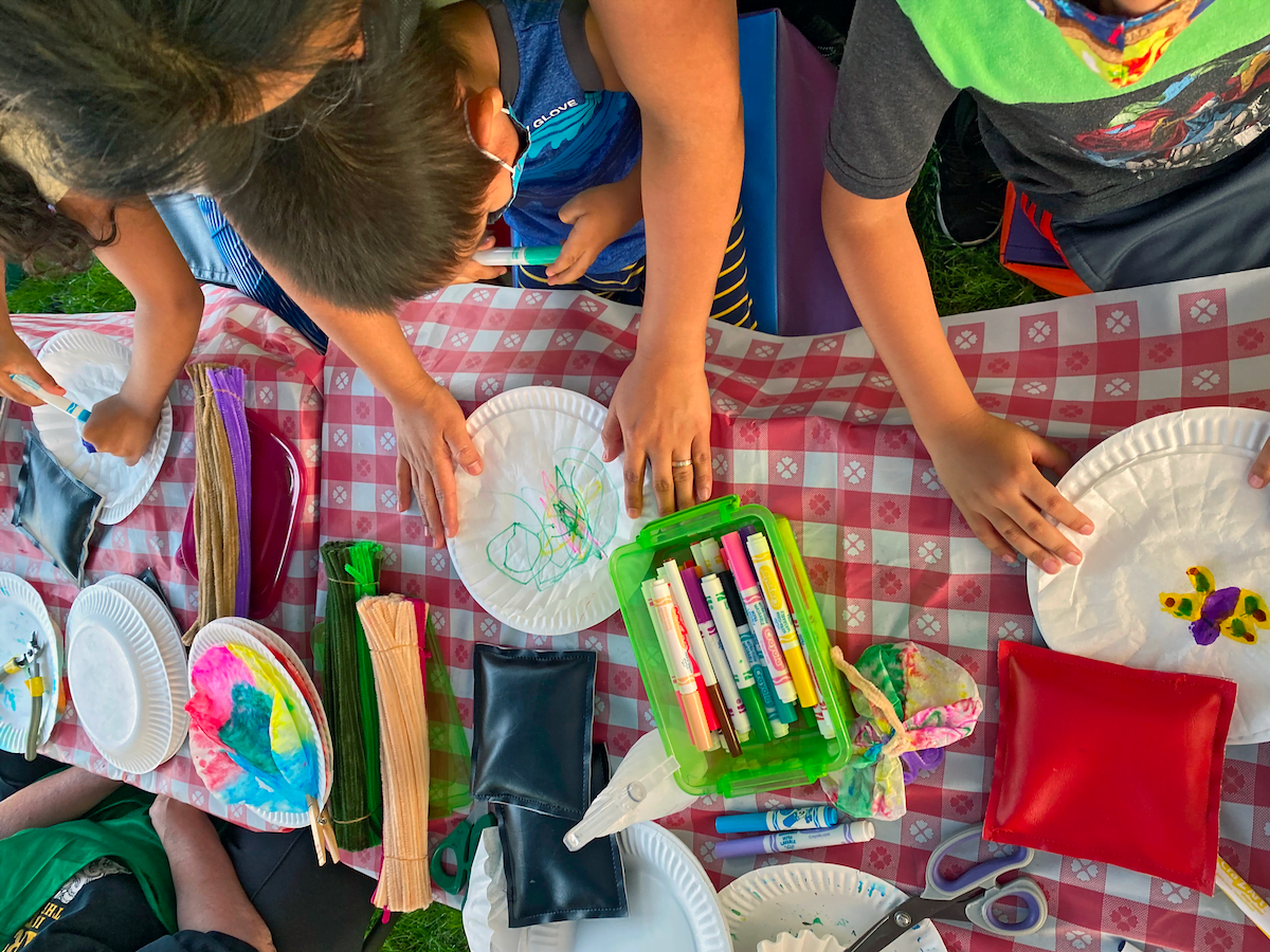 Children Doing Art at a Free Summer Art Event