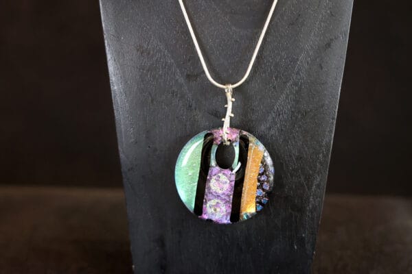 Round Cast Pendant with Dichroic Design