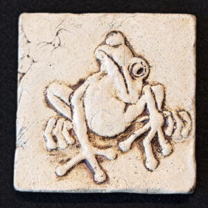 Frog ceramic art tile by Tony Furtado.