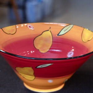 red pear ceramic bowl by Natalie Warrens