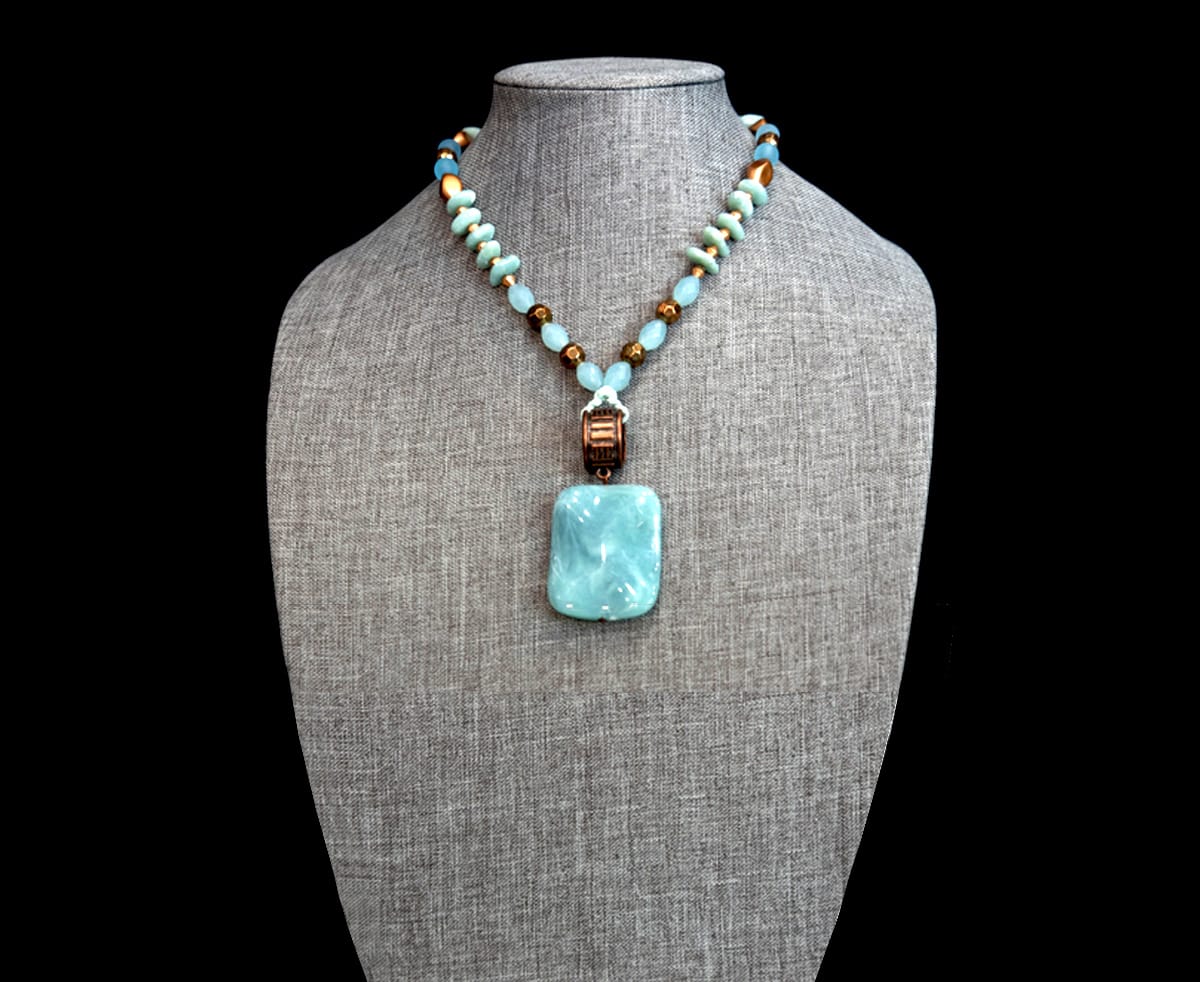 Light Blue Pendant Necklace