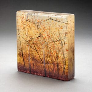 Flurry Of Leaves Kiln Formed Glass