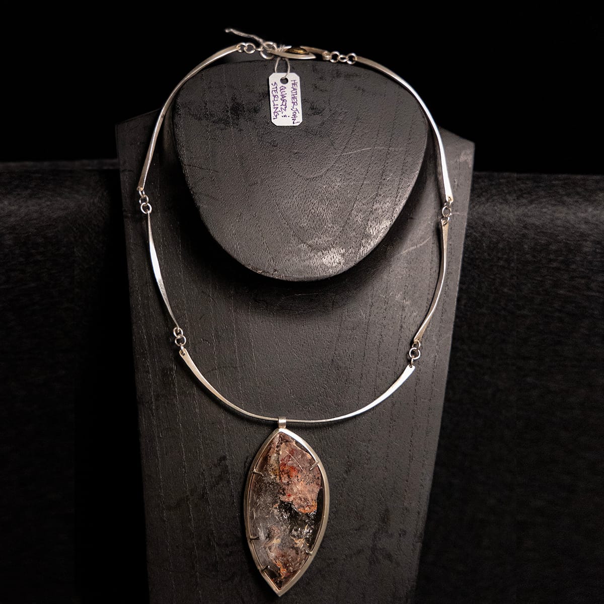 Quartz and Sterling Silver Pendant Necklace by Heather John