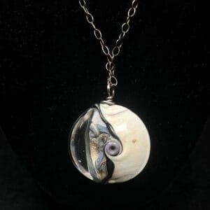 White and Purple Glass Pendant by Carli Schultz