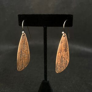 Medium Copper Earrings with Tree Engravings by Carli Schultz