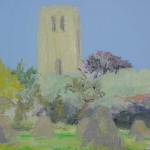 The Tower oil on canvas on a panel by Robert Gamblin
