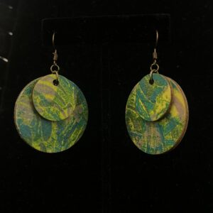 Wooden Stacked Circle Earrings by Sue Gosselin