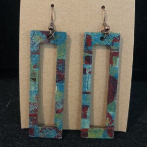 Wooden Rectangle Earrings by Sue Gosselin