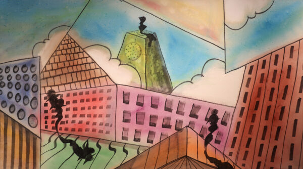 Golden Mosher, acrylic painting on canvas by David Mosher.