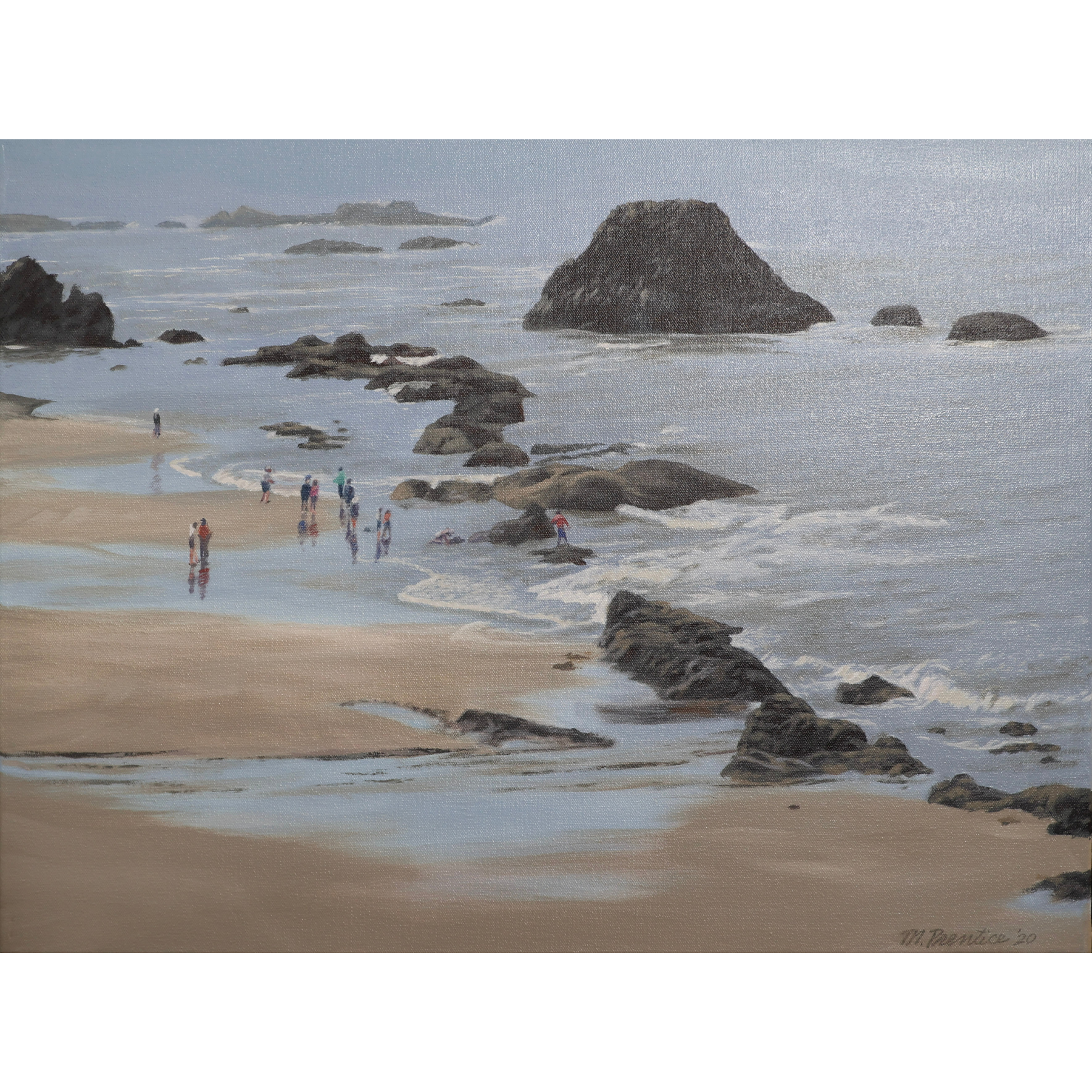 Beachcombing with Friends, oil painting by Margaret Prentice